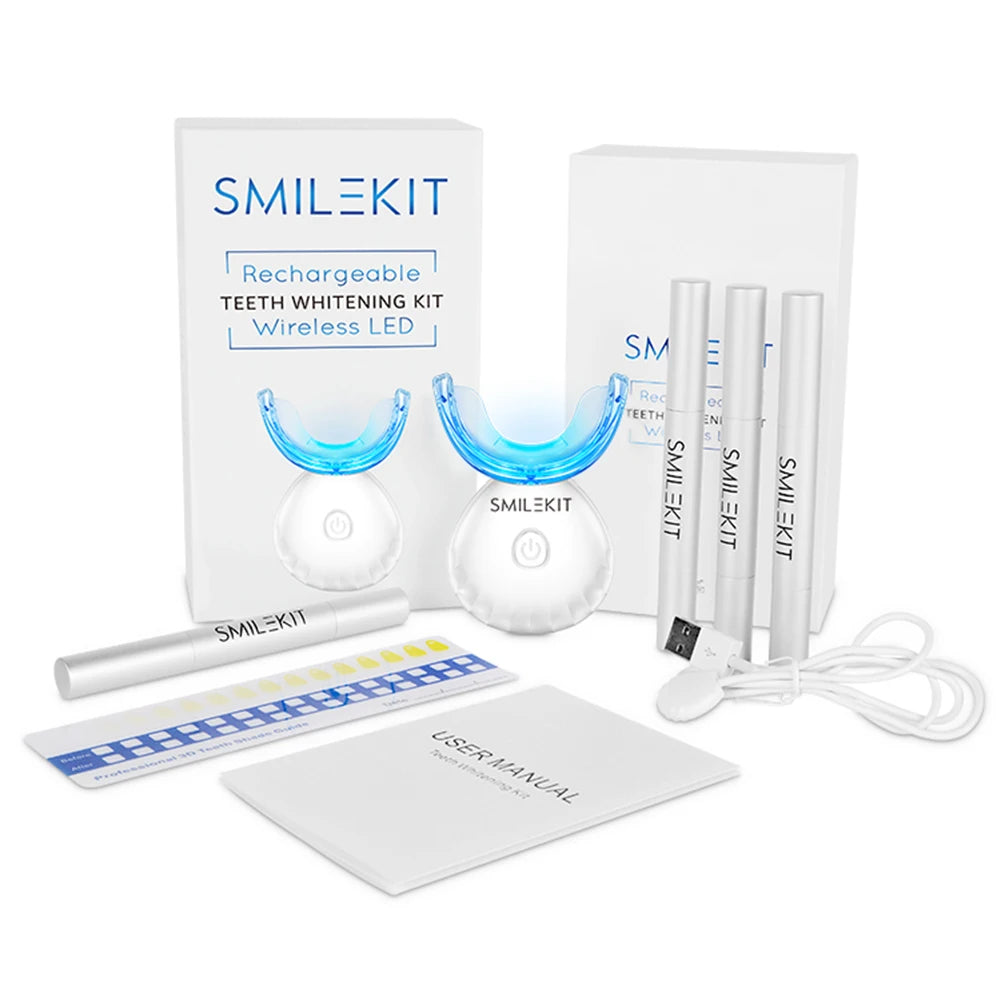 WhiteGlow Teeth Whitening Set with LED Light, Whitening Pen & Tray