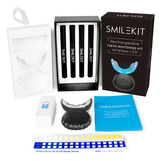 WhiteGlow Teeth Whitening Set with LED Light, Whitening Pen & Tray